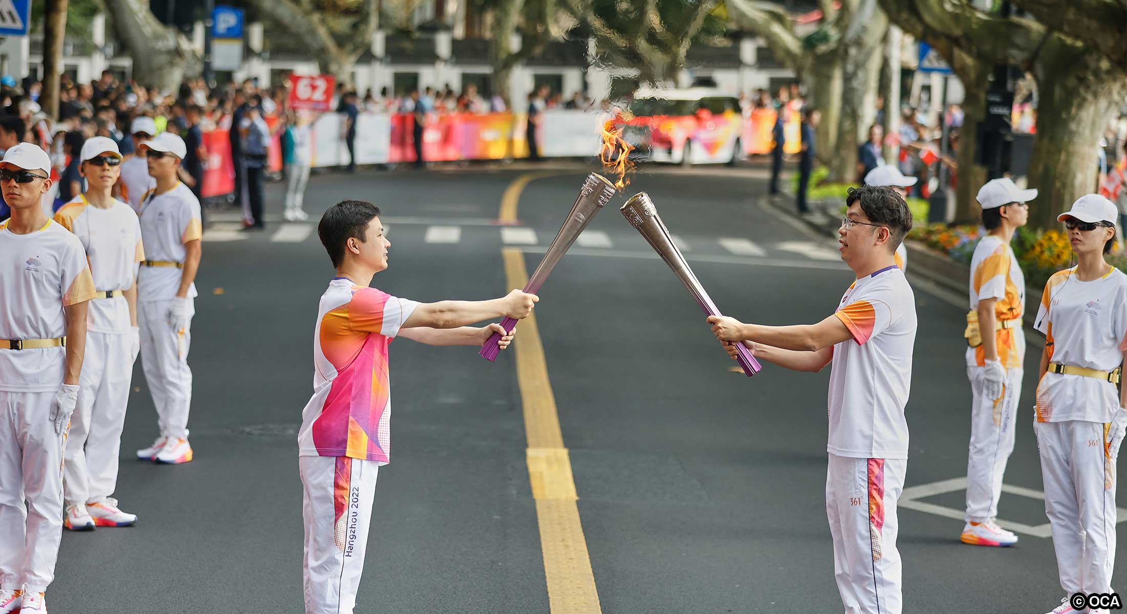 聖火リレーの様子