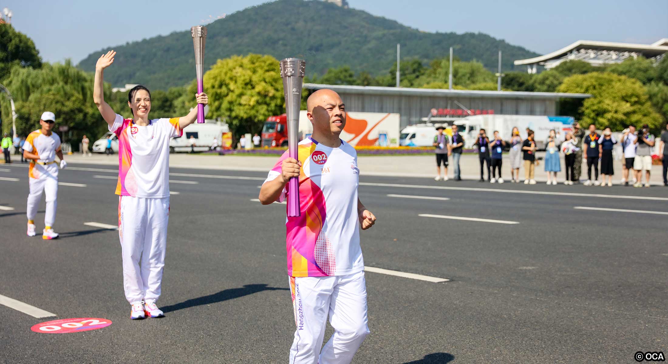 聖火リレーの様子