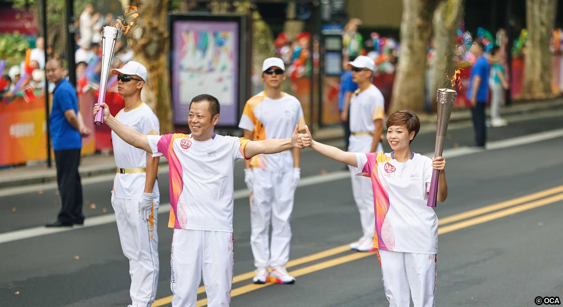 聖火リレーの様子